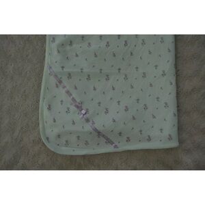 Little Me Floral Baby Blanket Green Purple Bow Ribbon Security Lovey Flower